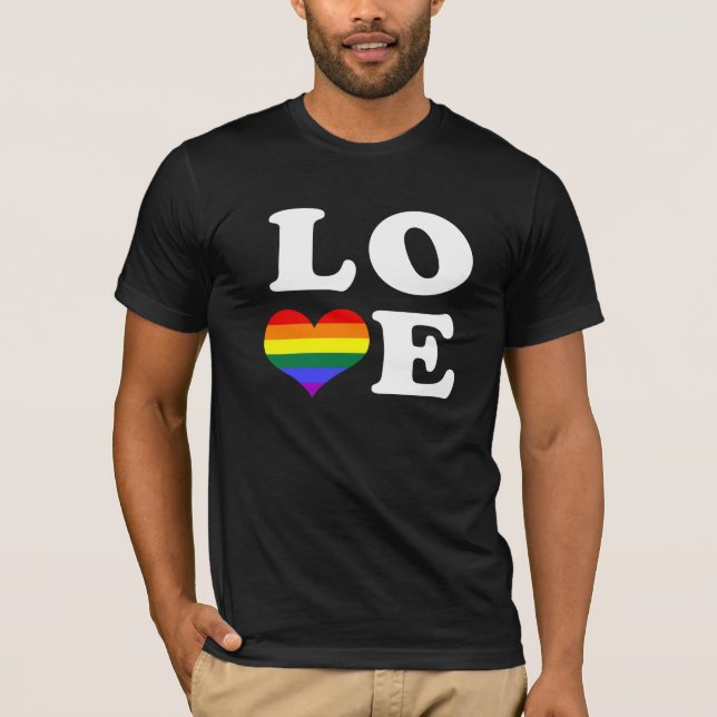 Camiseta Gay Pride Love Heart (Anverso)