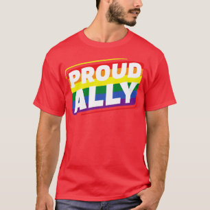 Camiseta Gay Pride Proud Ally LGBT Lesbian Rainbow Flag