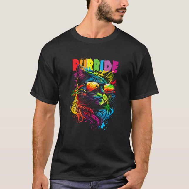 Camiseta Gay Pride Purride  Cat LGBT Pride Month Equality (Anverso)