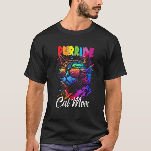 Camiseta Gay Pride Purride Cat Mother LGBT Pride Month Cute (Anverso)