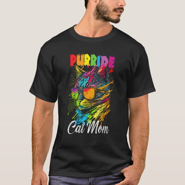 Camiseta Gay Pride Purride Cat Mother LGBT Pride Month Cute (Anverso)