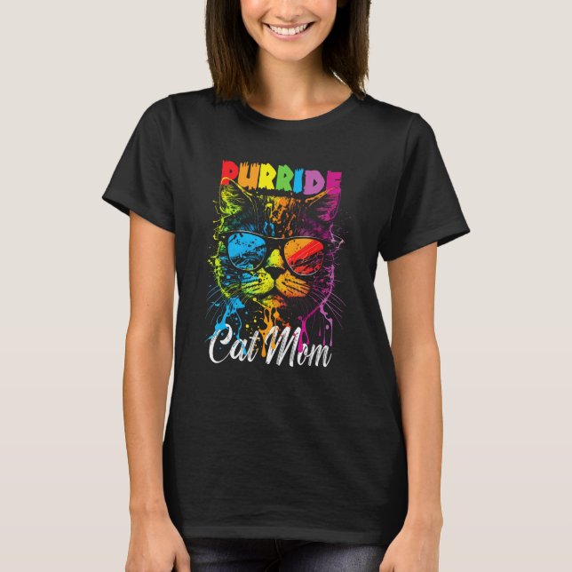 Camiseta Gay Pride Purride Cat Mother LGBT Pride Month Cute (Anverso)