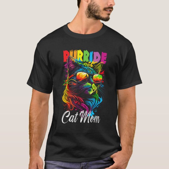 Camiseta Gay Pride Purride Cat Mother LGBT Pride Month Cute (Anverso)