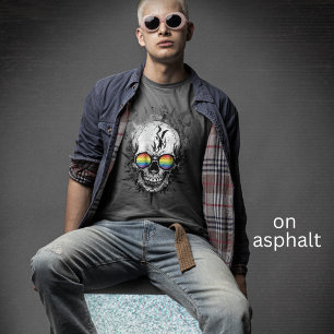 Camiseta Gay Pride Skull Rainbow Sungafas Skunge