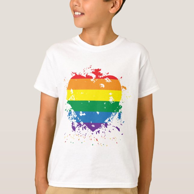 Camiseta Gay-Pride-Splatter-Heart (Anverso)