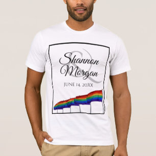 Camiseta Gay Pride Wedding Rainbow Flags T-Shirt