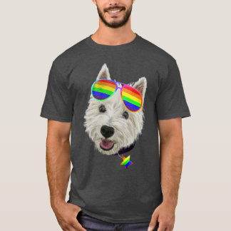 Camiseta Gay Pride Westie Gafas de sol de perro LGBT
