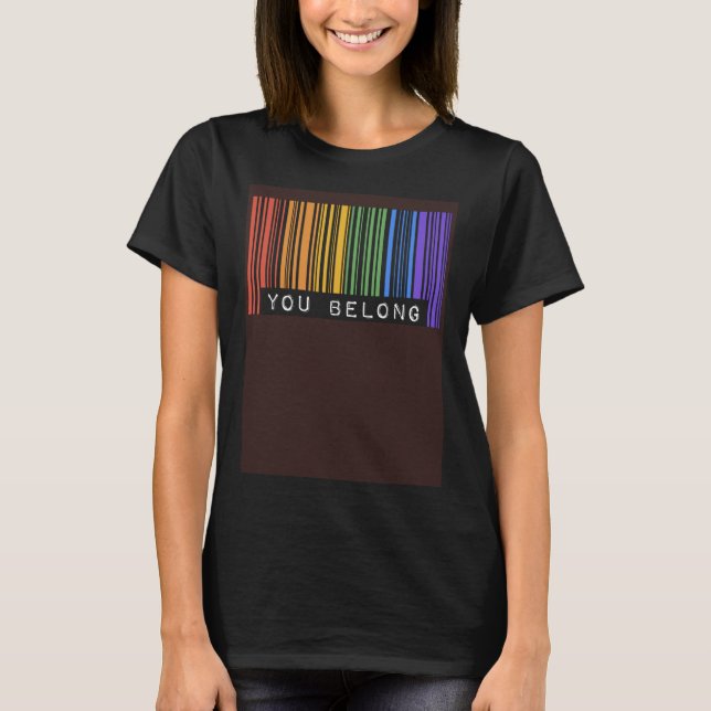 Camiseta Gay Queer Barcode Orgullo de que perteneces a la e (Anverso)