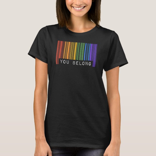 Camiseta Gay Queer Barcode Orgullo de que perteneces a la e (Anverso)