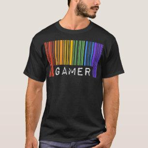 Camiseta Gay Queer Barcode Pride Gamer Videojuegos Aestheti