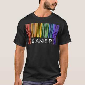 Camiseta Gay Queer Barcode Pride Gamer Videojuegos Aestheti