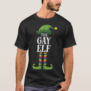 Camiseta Gay Rainbow Elf Navidades del grupo familiar Pa