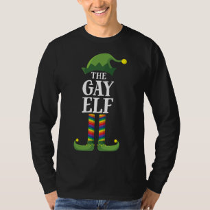 Camiseta Gay Rainbow Elf Navidades del grupo familiar Pa