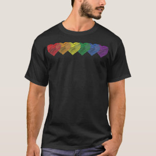 Camiseta Gay Rainbow Pride bandera de corazón LGBTQ Equalit