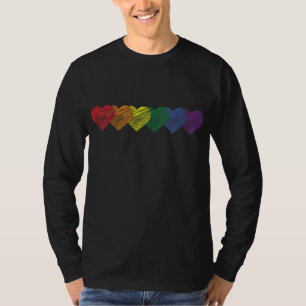 Camiseta Gay Rainbow Pride bandera de corazón LGBTQ Equalit