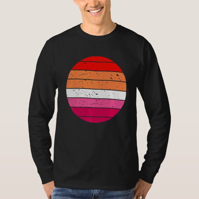 Camiseta Gay Retro Lesbiana Atardecer Y Orgullo Lesbiano Lg (Anverso)