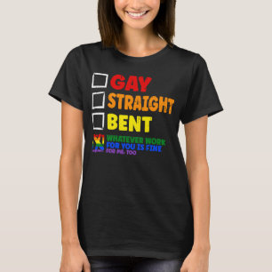 Camiseta Gay Straight Bent LGBTQ+ Ally Pride Mes homosexual