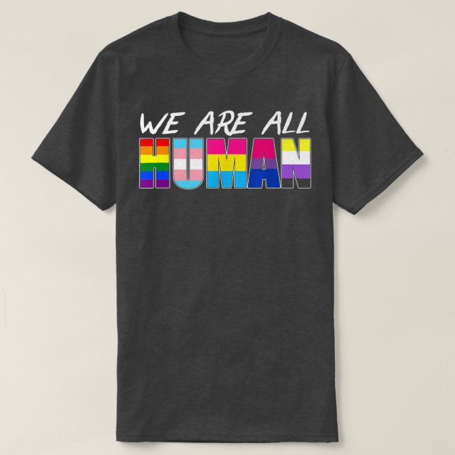 Camiseta Gay Todos Somos LGBT humano  (Diseño del anverso)
