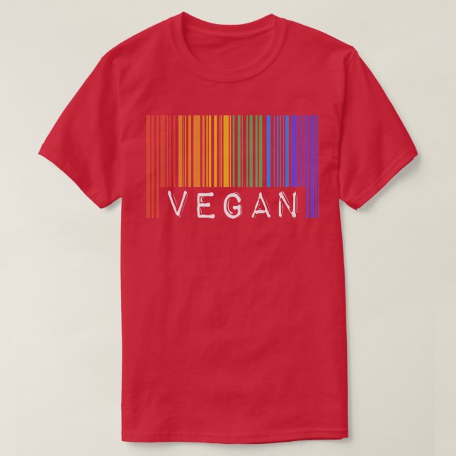 Camiseta Gay Vegan Pride Flag Barcode Queer Rainbow LGBTQ  (Diseño del anverso)