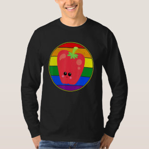 Camiseta Gay Vegetable Cute Red Bell Pepper Lgbtq Stuts Rai