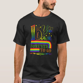 Camiseta Gay Wedding Anniversary 1 Year Down Forever To Go