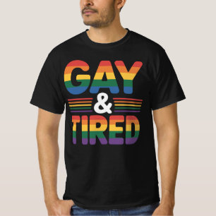 Camiseta Gay y cansado estética retro Lgbtqia orgullo lesbi