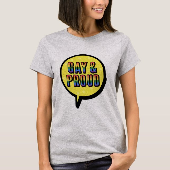 Camiseta gay y orgullosa (Anverso)