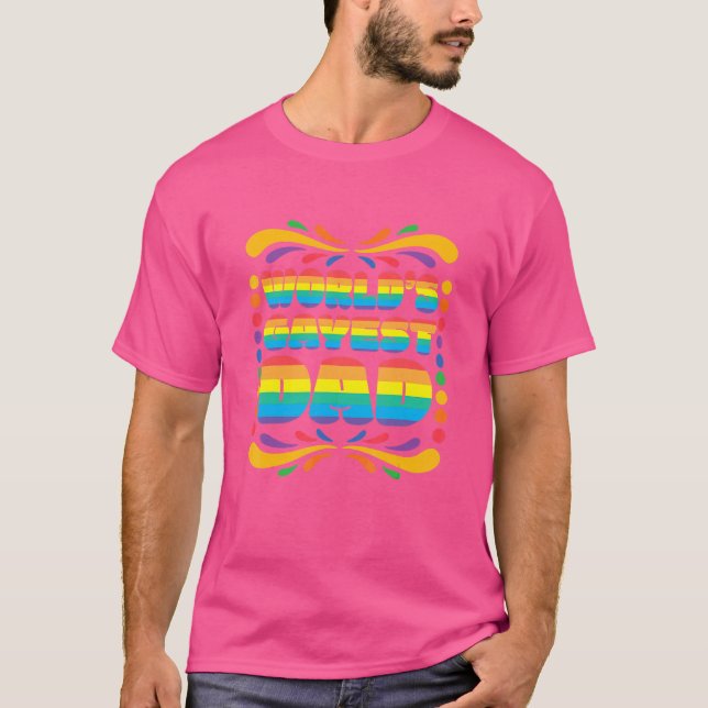 Camiseta Gayest Dad Lgbtq Orgullo Gay Transge Lesbiana (Anverso)