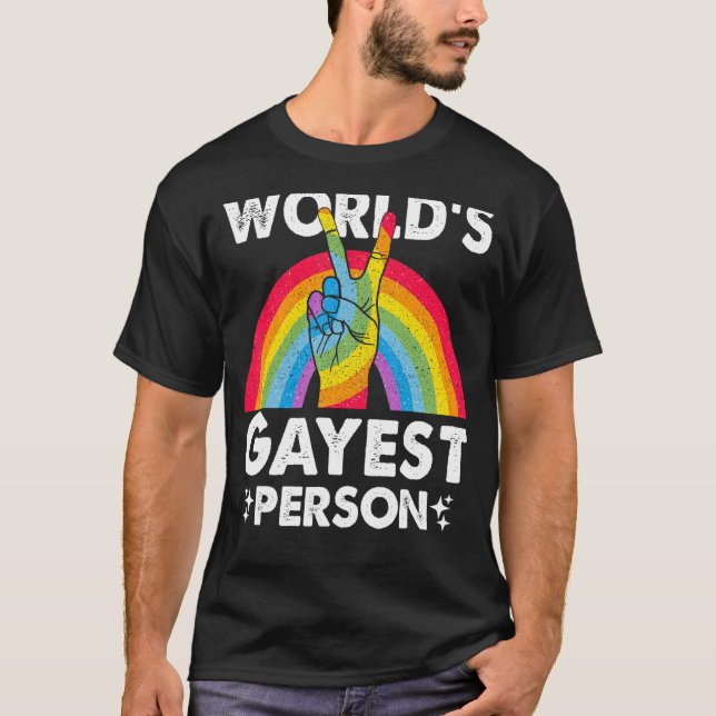 Camiseta Gayest Persona del Mundo Orgullo Gay Mes Arcoiris (Anverso)