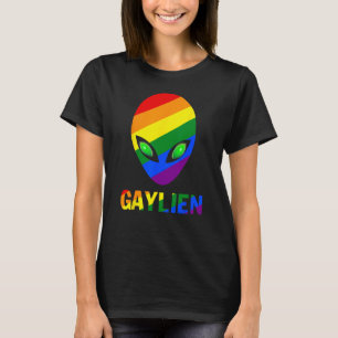 Camiseta Gaylien Gay Alien Orgullo LBGT Bandera de OVNI Arc