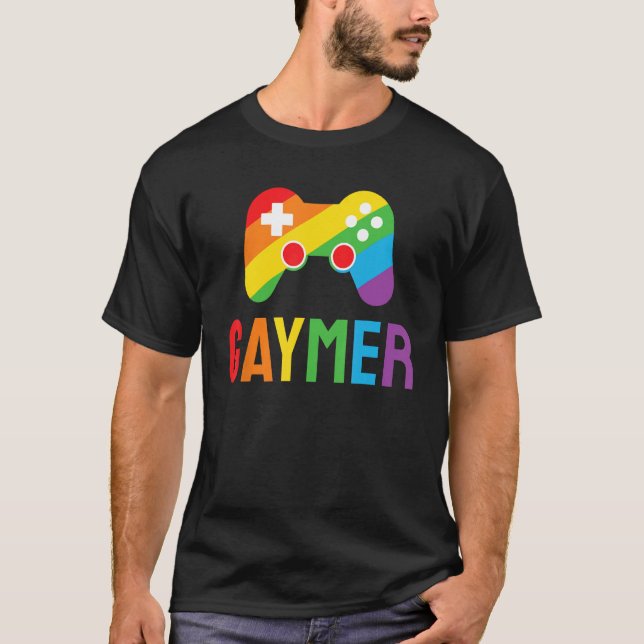 Camiseta Gaymer Funny Gaming Lover LGBTQ+ Gay Gamer Rainbow (Anverso)