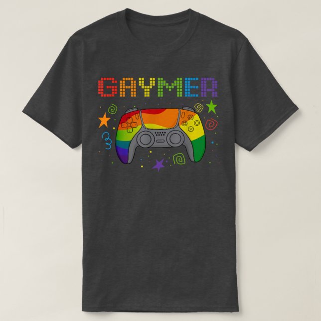 Camiseta Gaymer Gay Pride Mes Rainbow Gamepad LGBTQ (Diseño del anverso)