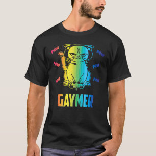 Camiseta Gaymer Lgbt Cat Pride Mes Gay Lesbiana Gamer Lluvi