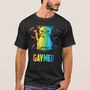 Camiseta Gaymer Lgbt Gato Mes del Orgullo Gay Lesbiana Juga