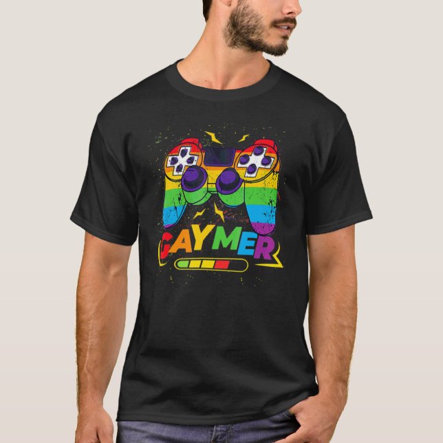 Camiseta Gaymer Lgbt Orgullo Gay 800 Gamer Control Arcoiris (Anverso)