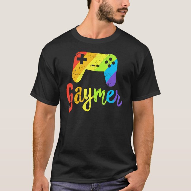 Camiseta Gaymer Lgbt Orgullo Gay Gamer Controlador Arcoiris (Anverso)
