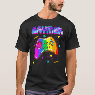 Camiseta Gaymer Lgbt Pride Gay 80s Gamer Rainbow Controller