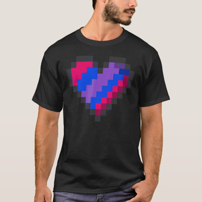 Camiseta Gaymer Lgbt Retro Orgullo Bisexual Gamer Pixel Hea (Anverso)
