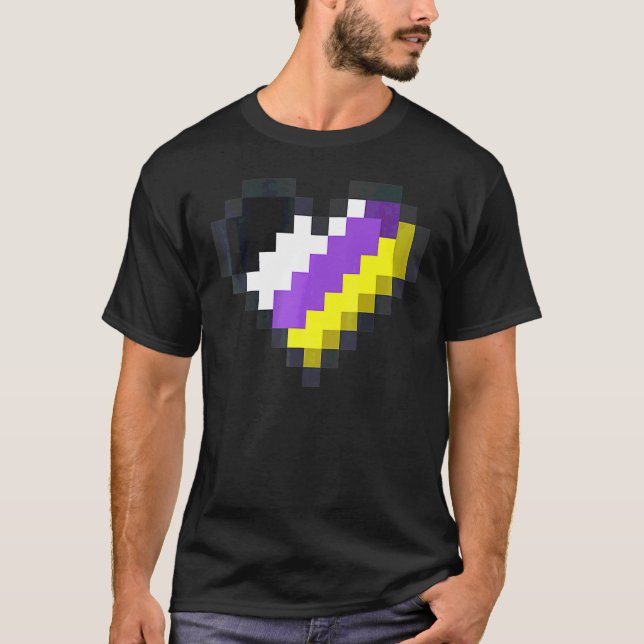 Camiseta Gaymer Lgbt Retro Orgullo No Binario Gamer Pixel H (Anverso)