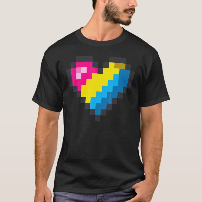 Camiseta Gaymer Lgbt Retro Pride Pansexual Gamer Pixel Hea (Anverso)