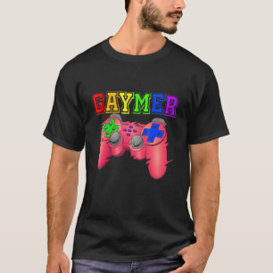Camiseta Gaymer Lgbtq Gay Gamer Rainbow Retro Vintage Orgul