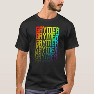 Camiseta Gaymer Lgbtq+ Gay Pride arcoiris Texto Desvanecido