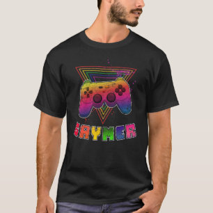 Camiseta Gaymer LGBTQ Gay Video Gamer Consola Rainbow Strip