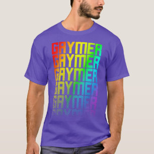 Camiseta Gaymer LGBTQ Rainbow Gay Pride Texto Desvanecido G