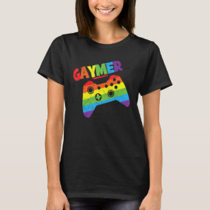 Camiseta Gaymer Pride Gay Lgbt Rainbow Gamer Flag Lesbian