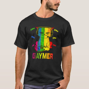 Camiseta Gaymer Purride Gato Videojuego Jugador Lgbtq Arcoí