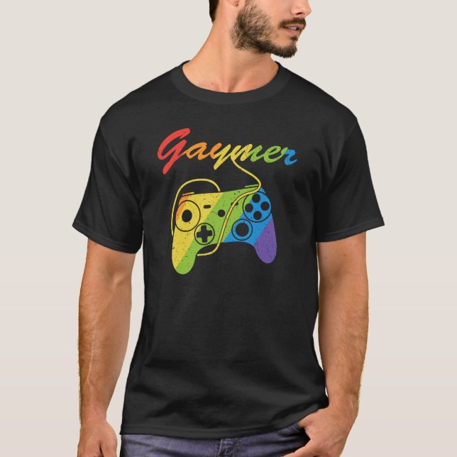 Camiseta Gaymer | Rainbow Video Game Controller | Gaming (Anverso)
