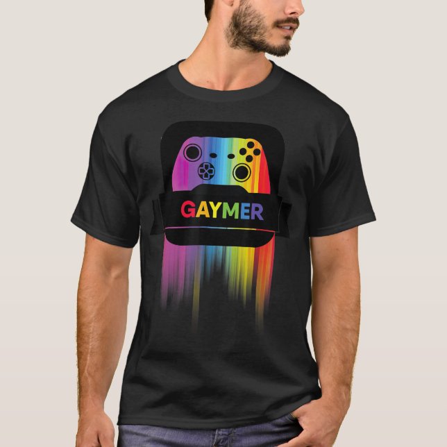 Camiseta Gaymer T Gay Pride LGBT Rainbow Gamepad (Anverso)