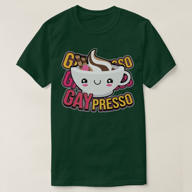 Camiseta GAYpresso Café arcoiris Espresso Orgullo LGBT Prem (Diseño del anverso)