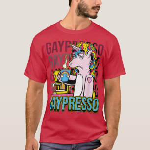 Camiseta GAYpresso Rainbow Unicorn Coffee Espresso LGBT Pri